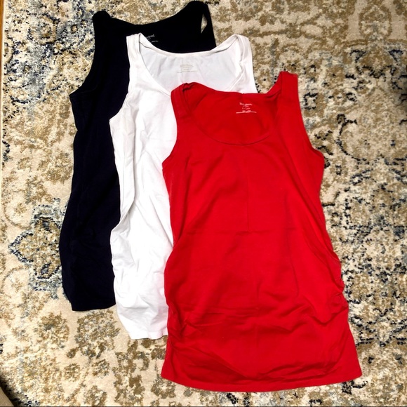 Motherhood Maternity Tops - *Bundle* Motherhood Maternity Side Ruched Tanks
